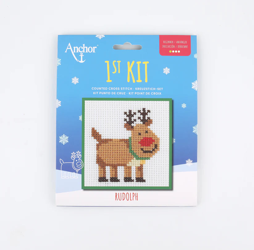 Anchor Mini My First Counted Cross Stitch Kit - Rudolph the Reindeer