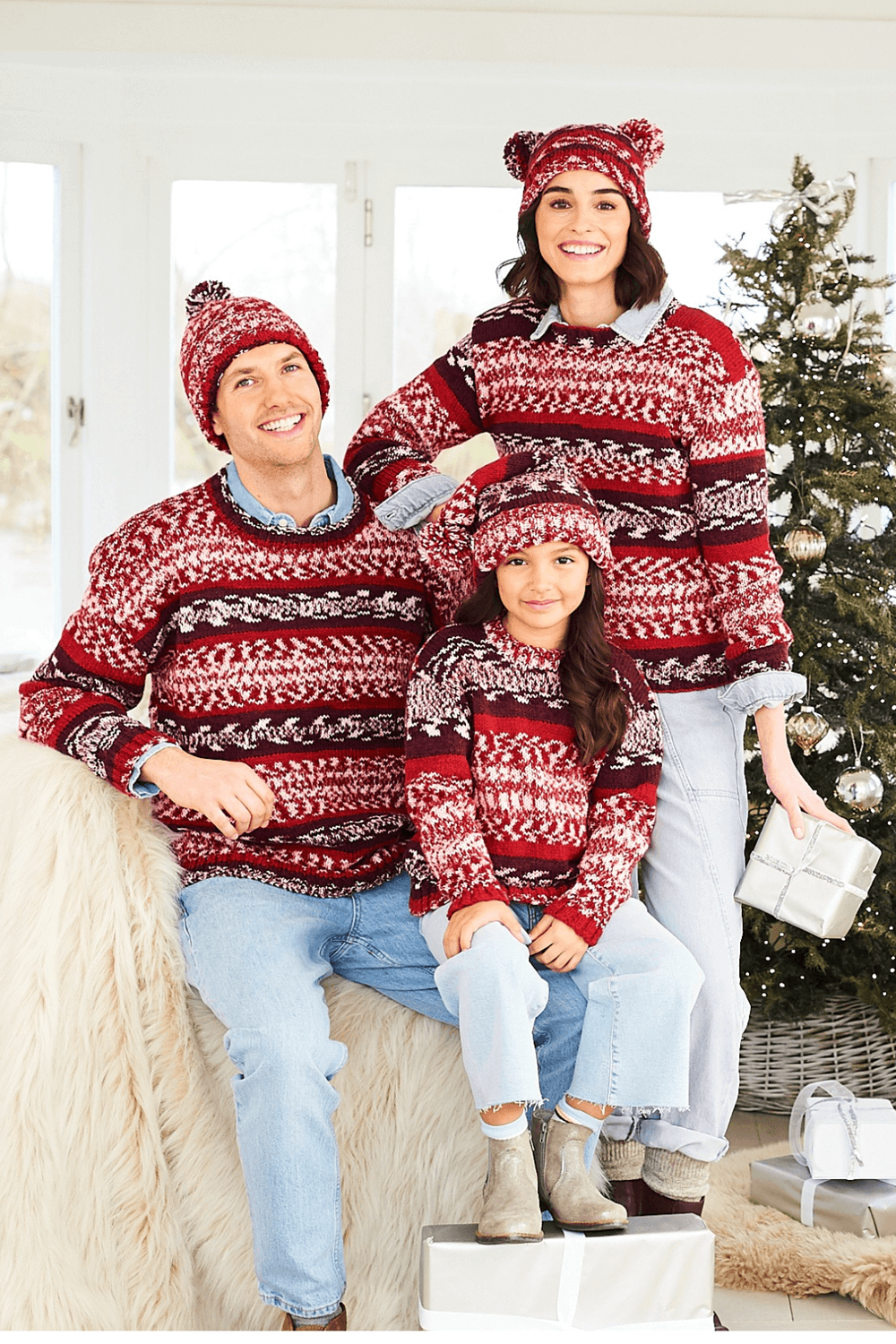 Stylecraft Easy Fair Isle Aran Sweater Hat Pattern 10072