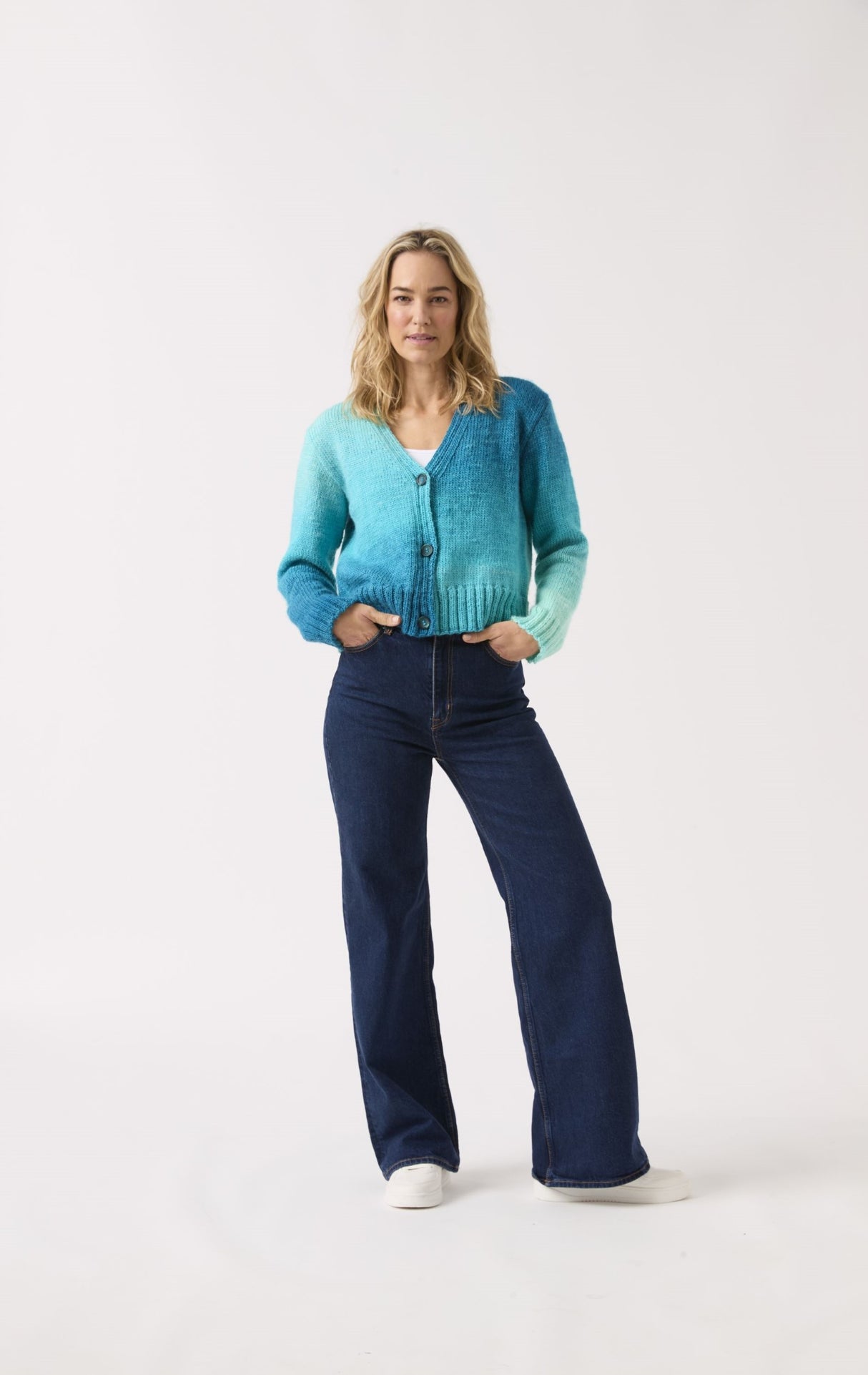 Sirdar Jewelspun Ombre Aran V Neck Cardigan Pattern 10840