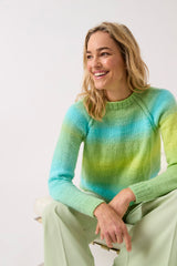Sirdar Jewelspun Ombre Aran Raglan Sweater Pattern 10841