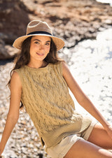 Rowan Mode Sandlily Alpaca Haze Summer Vest Pattern By Quail Studio MIP104