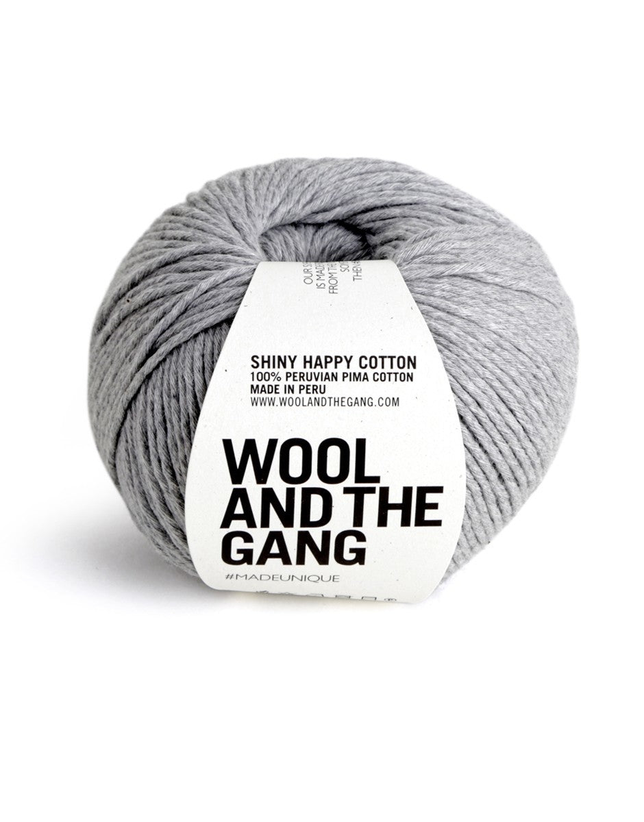Wool and the Gang Shiny Happy Cotton Aran 100g - Jog Grey