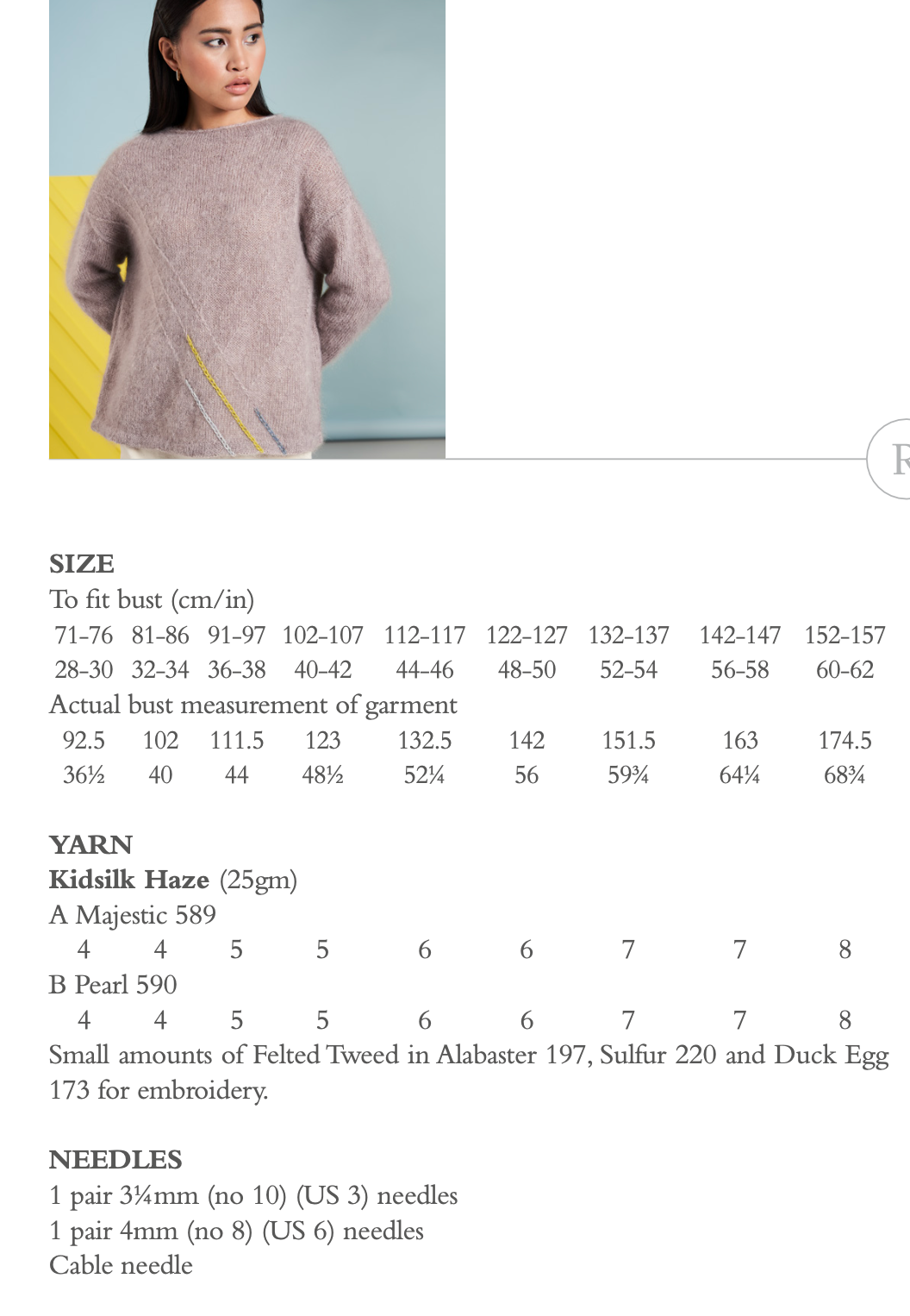 Rowan Felted Tweed DK Depth Sweater Pattern by Georgia Farrell