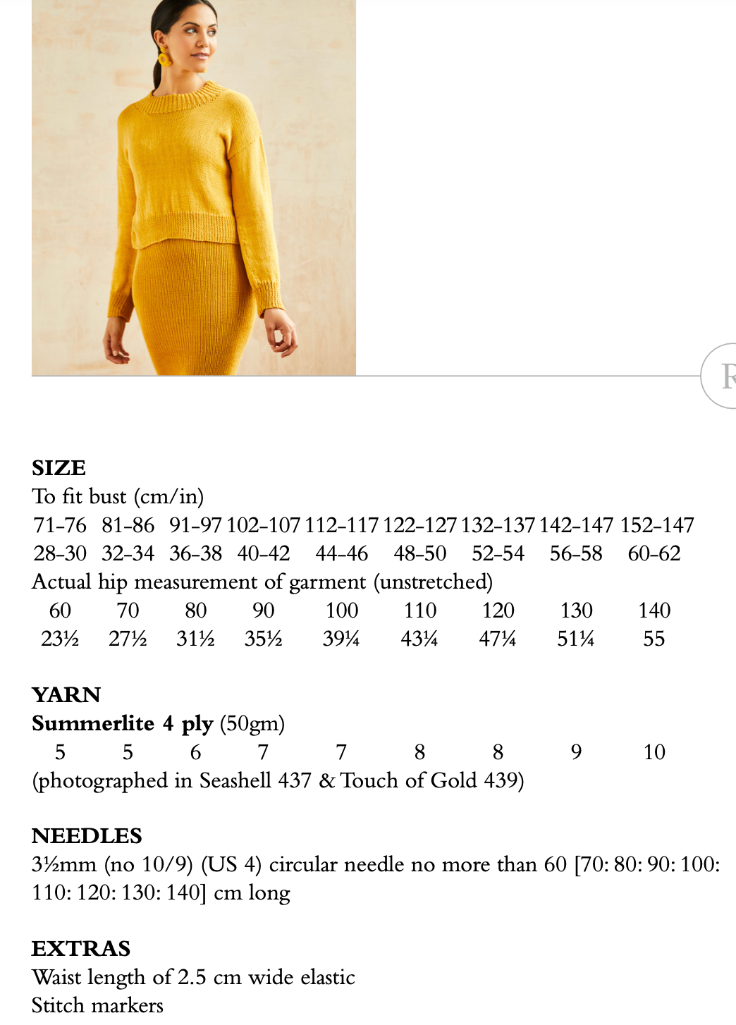 Rowan Summerlite 4 Ply Summer Skirt Pattern by Quail Studio