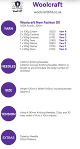 Woolcraft New Fashion DK Scandi Folk Blanket Pattern WC3006