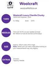 Woolcraft Luxury Chenille Chunky Bed Runner Pattern WC3008