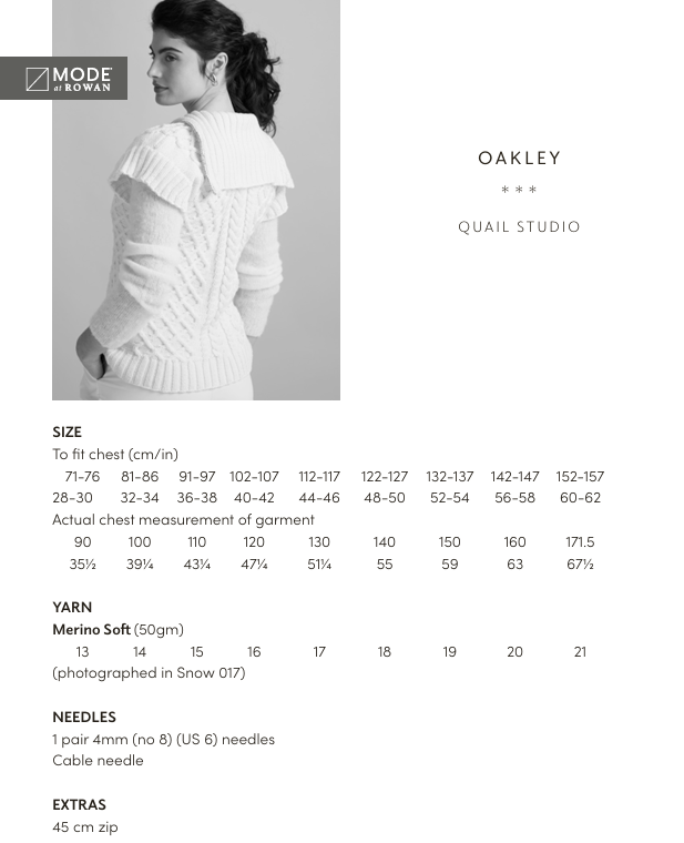 Rowan Mode Merino Soft Oakley Slipover Pattern by Quail Studio MIP82