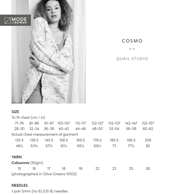 Rowan Mode Colourmix Cosmo Pattern by Quail Studio MIP87