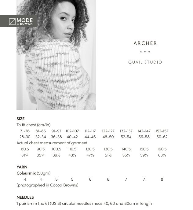 Rowan Mode Colourmix Archer Poncho Pattern by Quail Studio MIP90