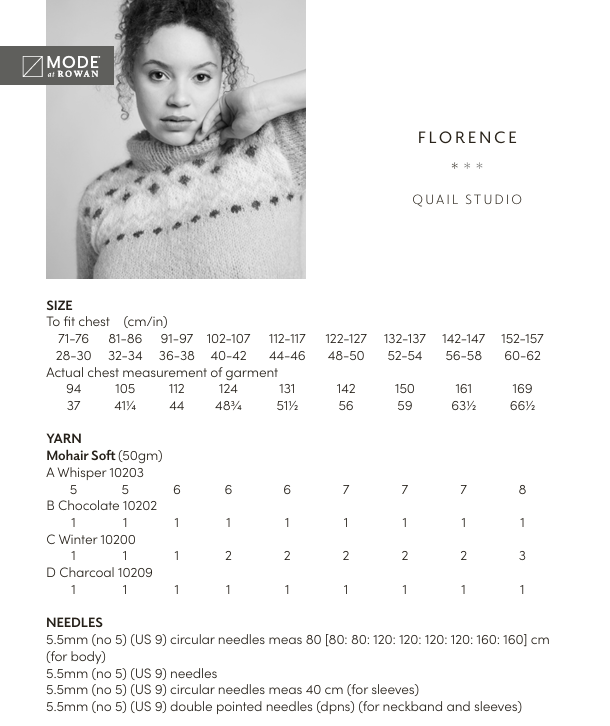 Rowan Mode Mohair Soft Florence Jumper Pattern by Quail Studio MIP94