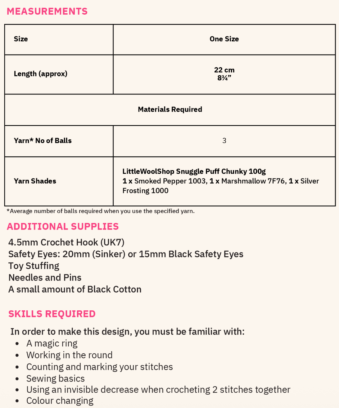 LittleWoolShop Snuggle Puff Chunky Sophie The Sheep Pattern 03