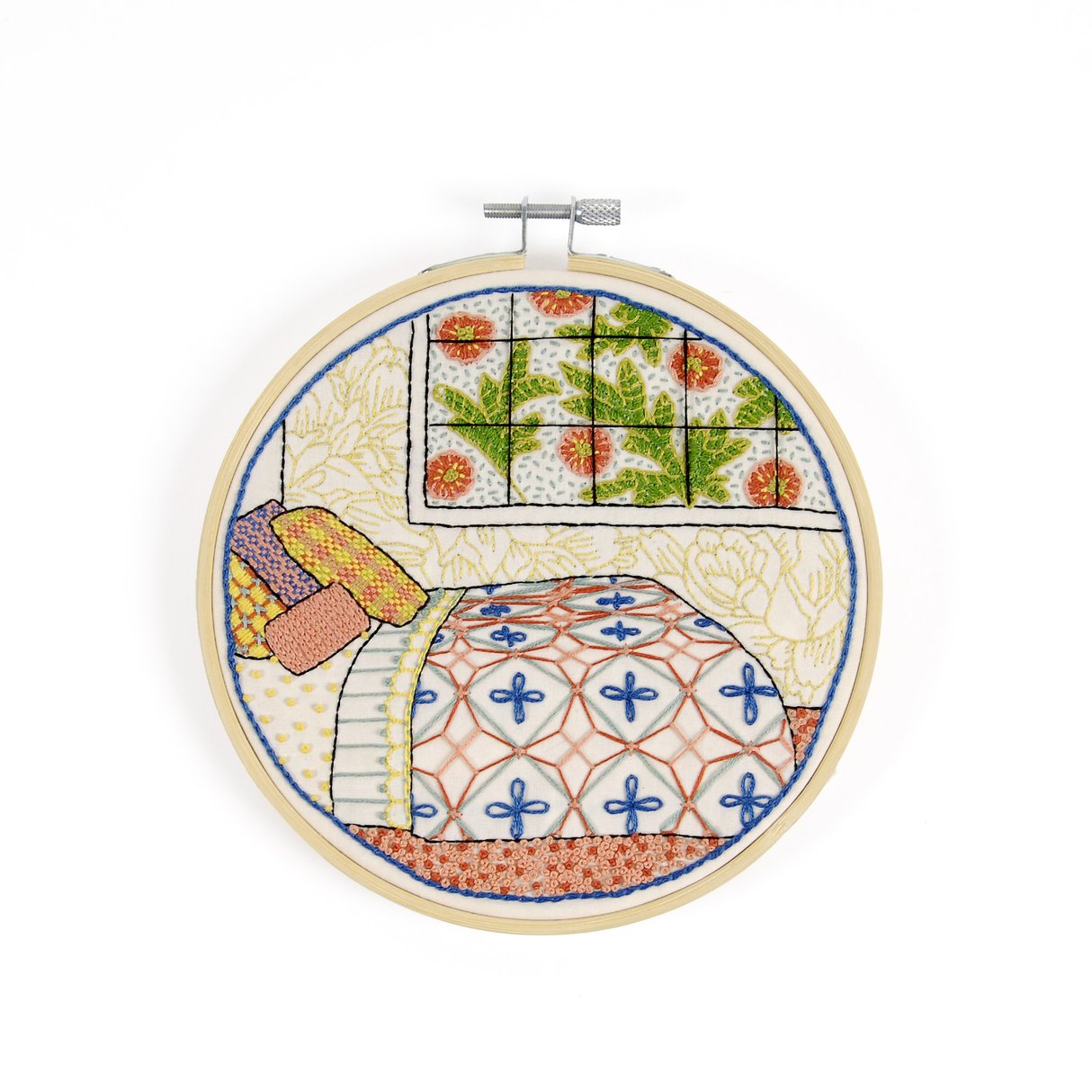 DMC Embroidery Homey Bedroom by Karin Fast Woven-Effect
