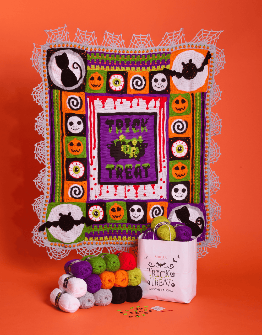 Sirdar Trick or Treat Halloween Blanket 2025 - Crochet Along (CAL)