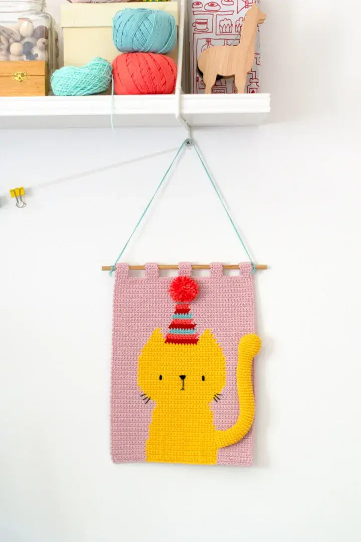 Anchor Baby Pure Cotton Wall Hanging Kit - Party Cat