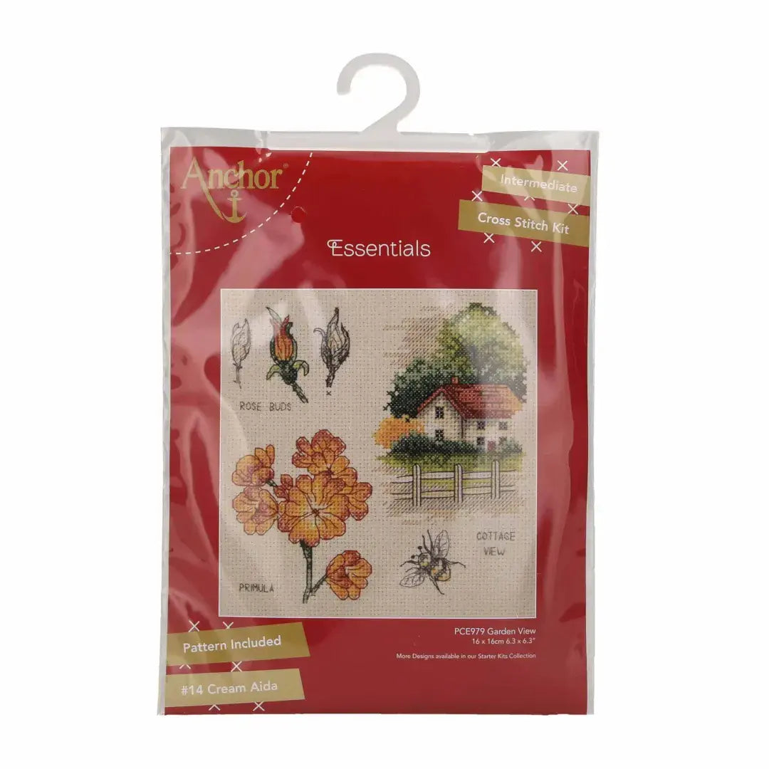 Anchor Country Life Collection Counted Cross Stitch Kit - Garden View 16 x 16cm