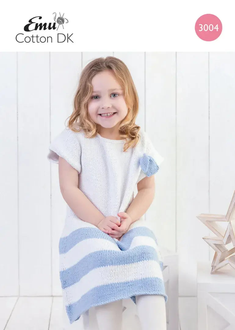 Emu Cotton DK Girl's Sailor Dress Pattern 3004