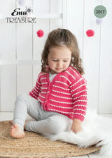 Emu Treasure DK Child's Striped Eyelet Cardigan Pattern 2017