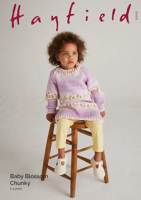 Hayfield Baby Blossom Chunky Sweater Dress Pattern 5569