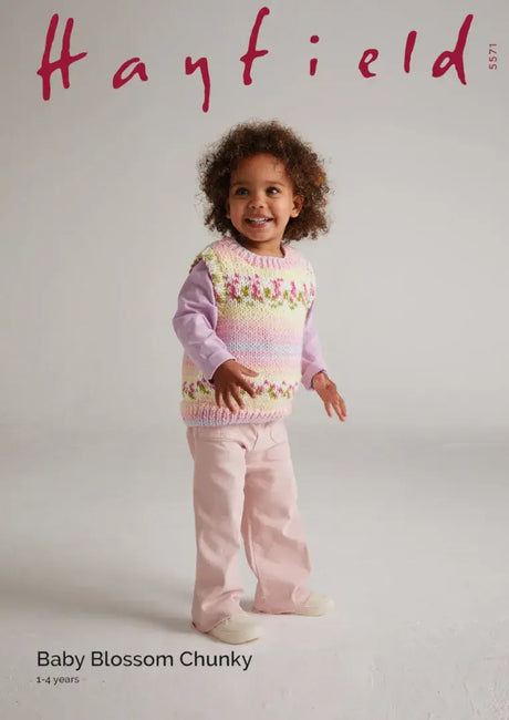 Hayfield Baby Blossom Chunky Vest Top Pattern 5571