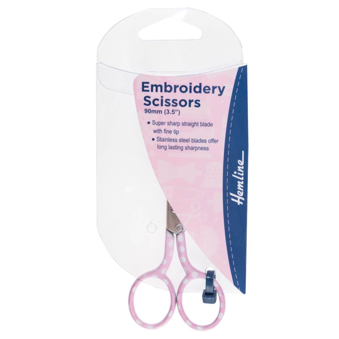 Hemline Pink Polka Dot Scissors - 9cm