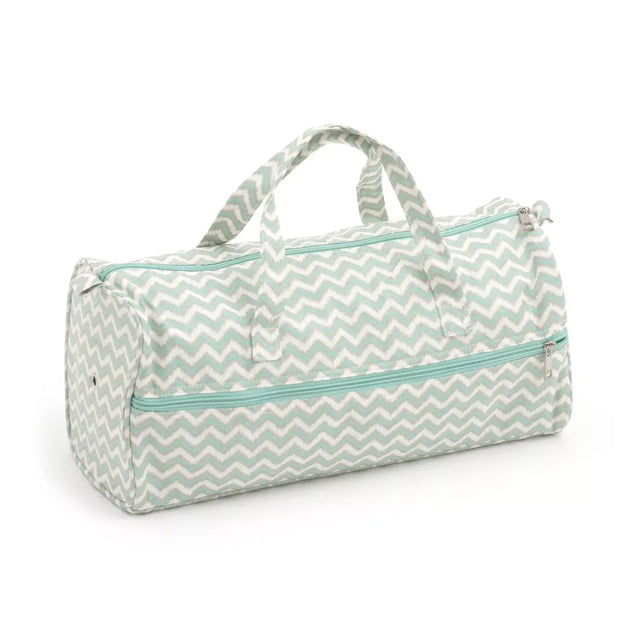 Hobbygift Regular Mint & Gold Scribble Chevron Holdall Craft Bag