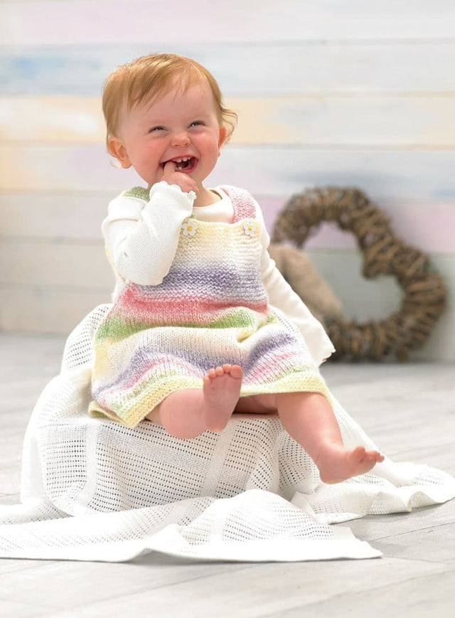 James C. Brett Baby Marble DK Romper, Dress & Bootees Knitting Pattern JB805