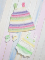 James C. Brett Baby Marble DK Romper, Dress & Bootees Knitting Pattern JB805