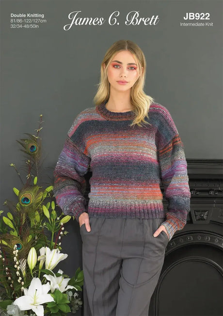 James C. Brett Emotions DK Sweater Pattern JB922