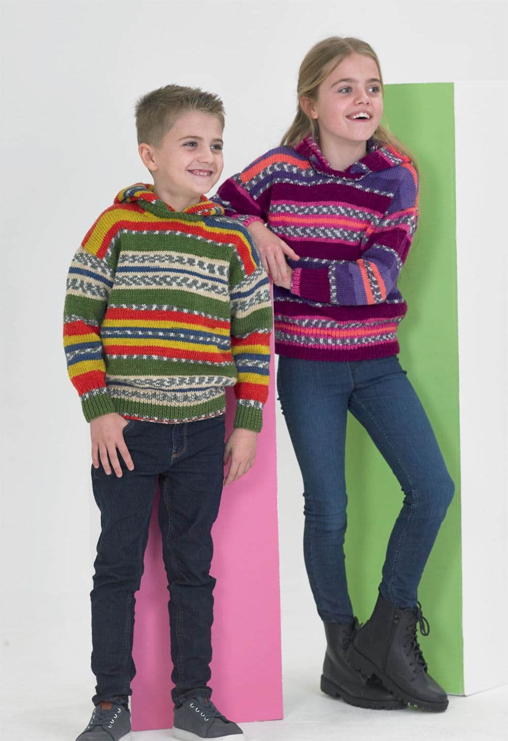 James C Brett Fairground DK Hooded Sweater Pattern JB828