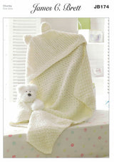 James C. Brett Flutterby Chunky Hooded Blanket Pattern JB174