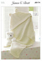 James C. Brett Flutterby Chunky Hooded Blanket Pattern JB174