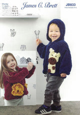 James C. Brett Flutterby Chunky Hoodie Pattern JB833