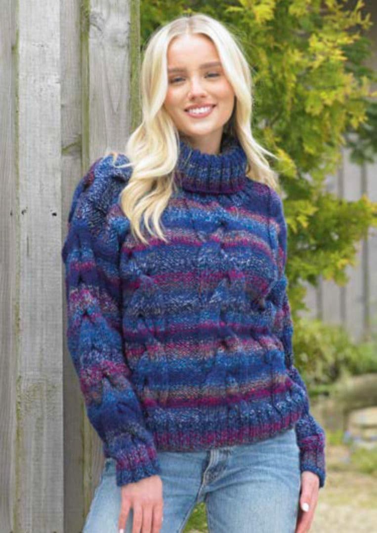 James C. Brett Marble Chunky Sweater & Cardigan Pattern JB841