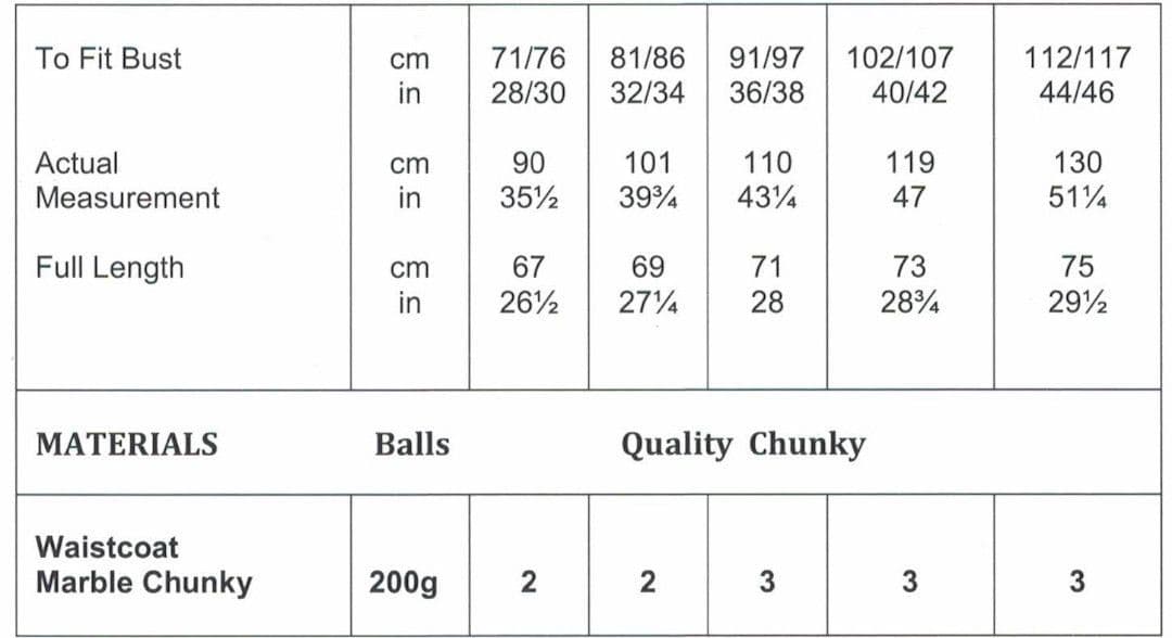 James C. Brett Marble Chunky Waistcoat Pattern JB337