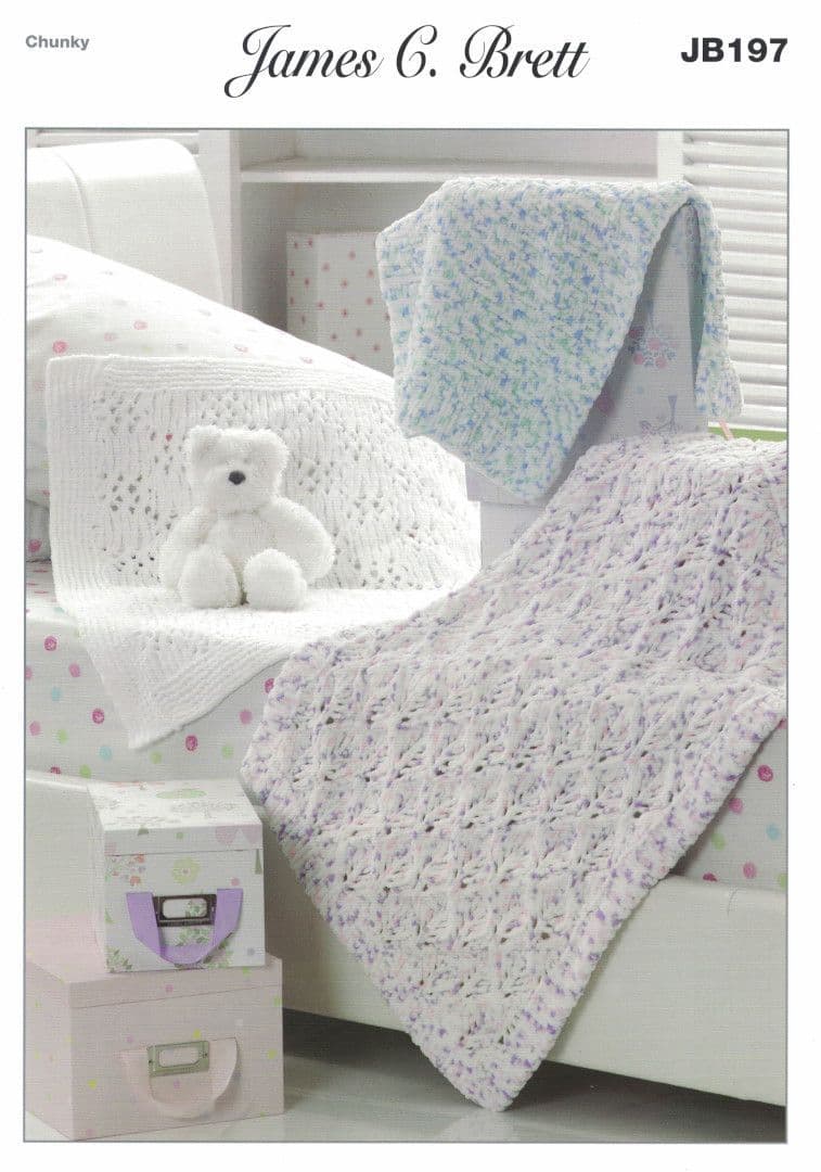 James C Brett Flutterby Chunky Blanket Pattern JB197