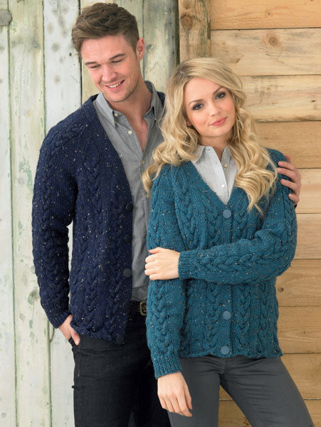 James C. Brett Rustic Aran Cardigan Pattern JB212