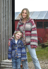 James C. Brett Croftland Scandi Aran Ladies & Girls Cardigan Pattern JB918