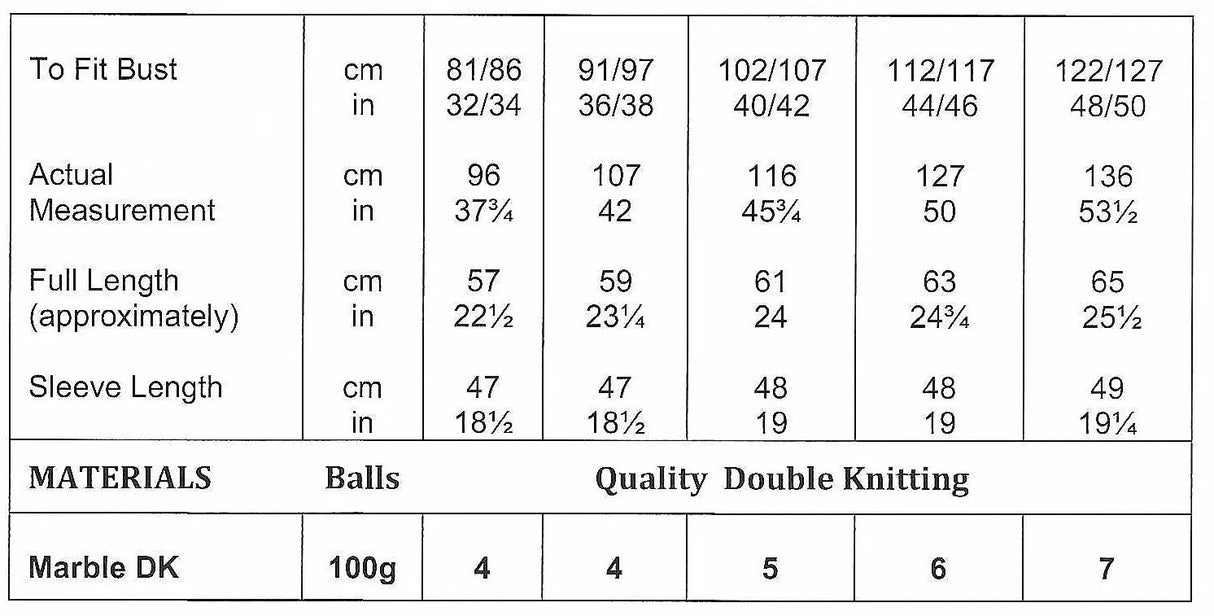 James C. Brett Marble DK Sweater  Pattern JB975