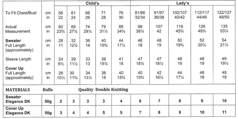 James C. Brett Elegance DK Sweater and Cover Up Pattern JB987