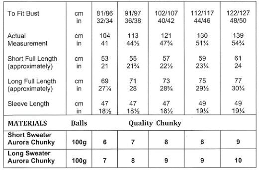 James C. Brett Aurora Chunky Sweaters Pattern JB999