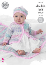 King Cole Splash DK Coat, Beret & Blanket Pattern 4117