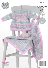 King Cole Splash DK Coat, Beret & Blanket Pattern 4117