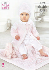 King Cole Baby Pure DK Blanket, Cardigan & Hat Pattern 5772