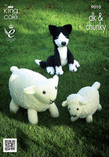 King Cole Big Value DK Sheep, Lamb and Sheepdog Toys Pattern 9010