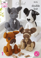 King Cole Big Value & Pricewise DK Dog Toys Crochet Pattern 9175