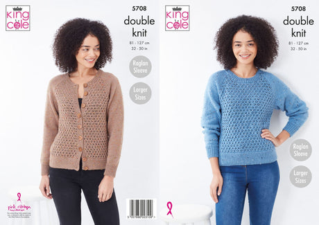 King Cole Big Value Tweed DK Cardigan & Jumper Pattern 5708