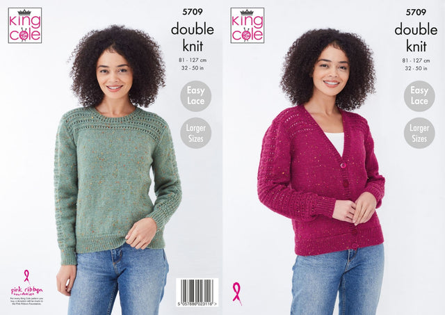 King Cole Big Value Tweed DK Cardigan & Jumper Pattern 5709