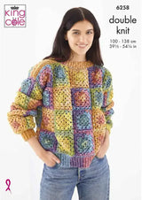 King Cole Bramble DK Granny Square Cardigan Crochet Pattern 6258