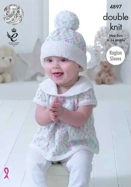 King Cole Cherish Dash DK Dress, Hoodie, Top, Hat, Leggings Pattern 4897