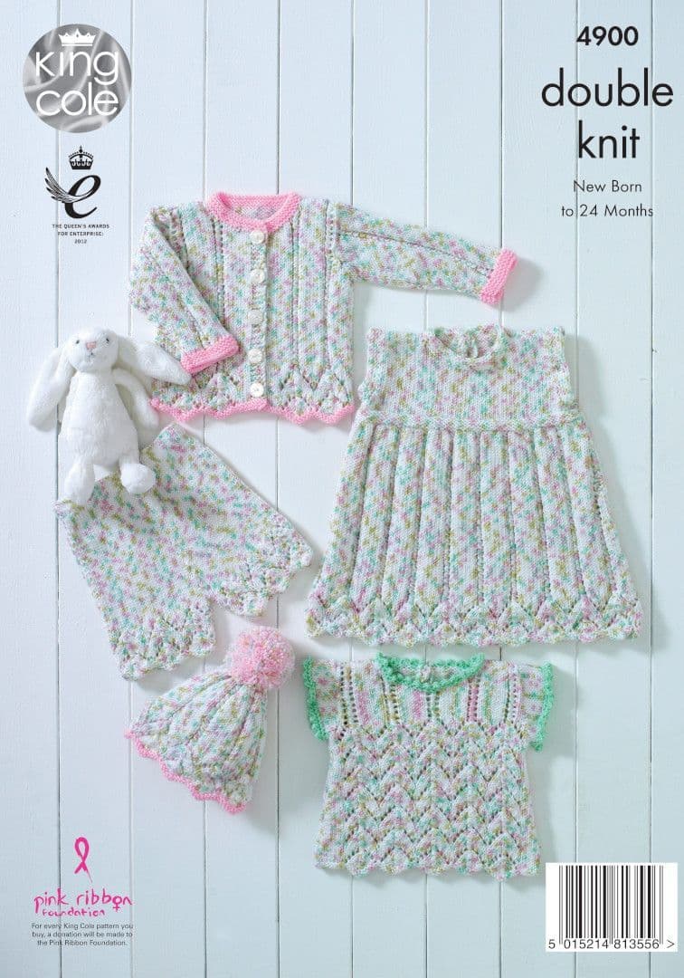 King Cole Cherish Dash DK Dress, Top, Cardigan, Shorts & Hat Pattern 4900